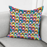 Cute Colorful Penguin Pattern Print Pillow Cover