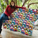 Cute Colorful Penguin Pattern Print Quilt