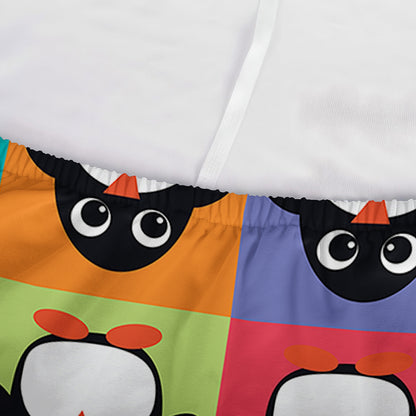 Cute Colorful Penguin Pattern Print Sofa Cover