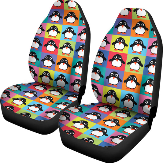 Cute Colorful Penguin Pattern Print Universal Fit Car Seat Covers