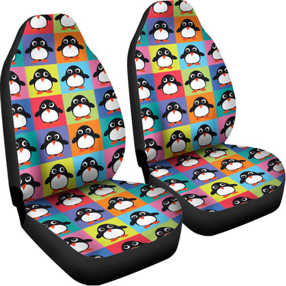 Cute Colorful Penguin Pattern Print Universal Fit Car Seat Covers
