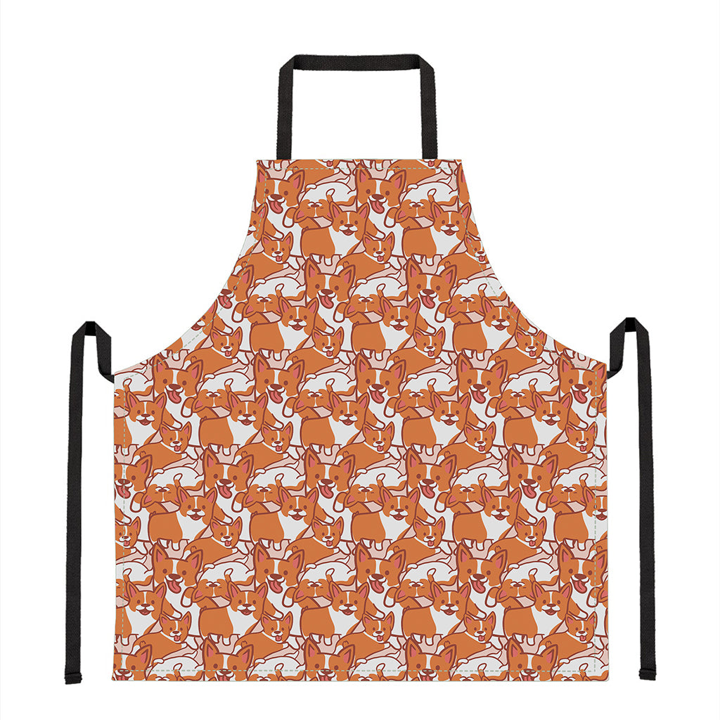 Cute Corgi Pattern Print Apron