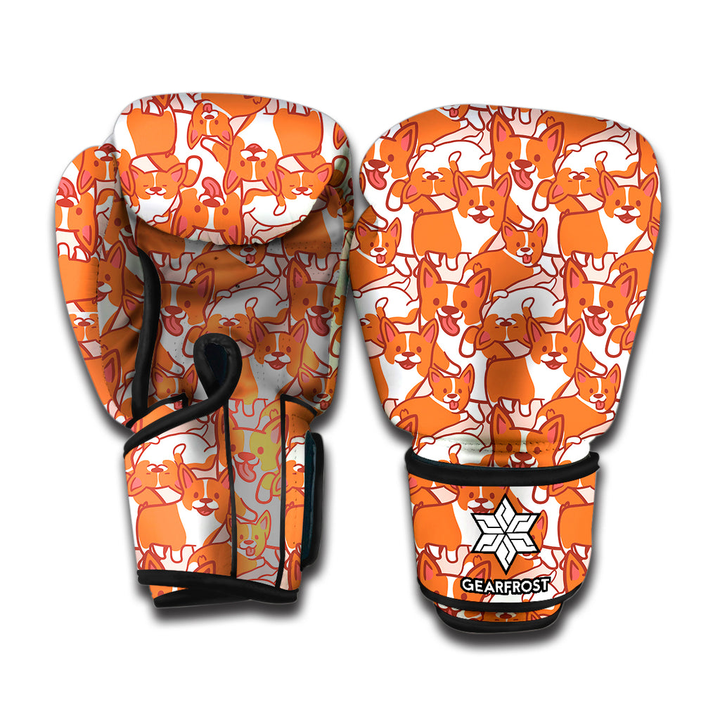 Cute Corgi Pattern Print Boxing Gloves