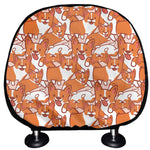 Cute Corgi Pattern Print Car Headrest Covers