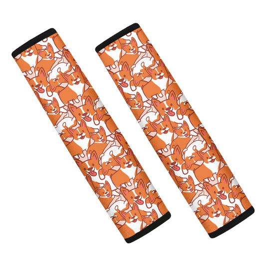Cute Corgi Pattern Print Car Seat Belt Covers