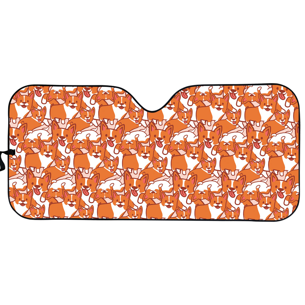 Cute Corgi Pattern Print Car Sun Shade