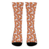 Cute Corgi Pattern Print Crew Socks