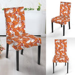 Cute Corgi Pattern Print Dining Chair Slipcover