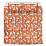 Cute Corgi Pattern Print Duvet Cover Bedding Set