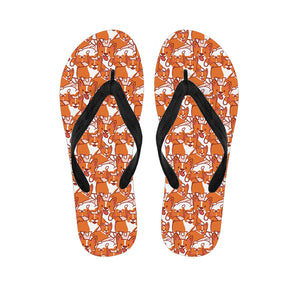 Cute Corgi Pattern Print Flip Flops