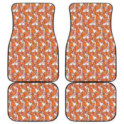 Cute Corgi Pattern Print Front and Back Car Floor Mats