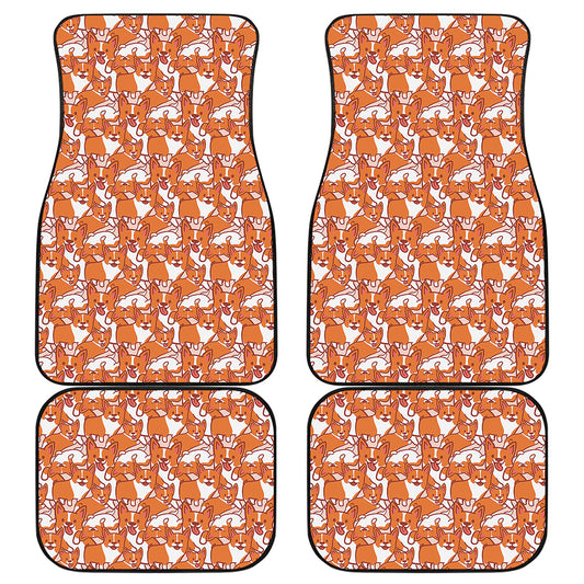 Cute Corgi Pattern Print Front and Back Car Floor Mats