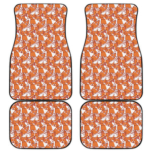 Cute Corgi Pattern Print Front and Back Car Floor Mats