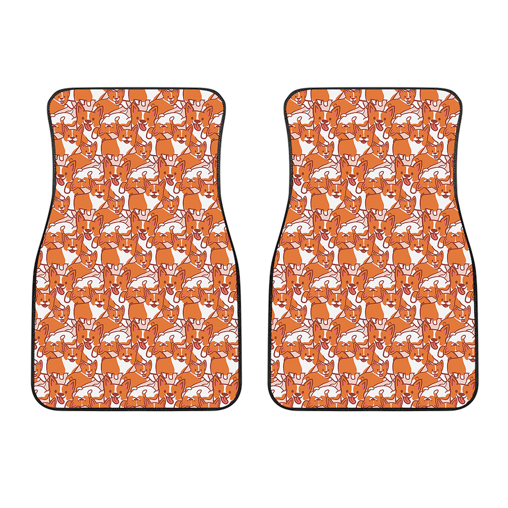 Cute Corgi Pattern Print Front Car Floor Mats