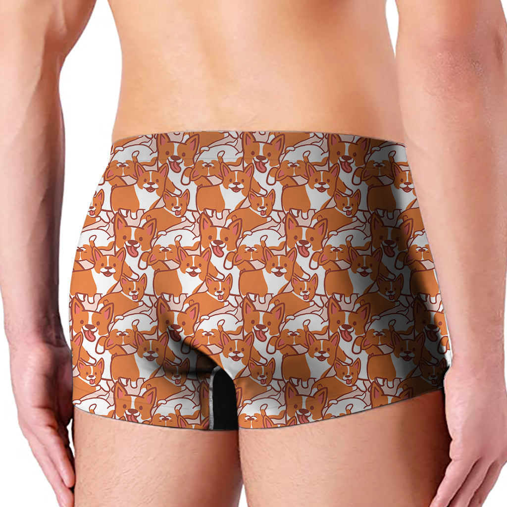 Cute Corgi Pattern Print Men's Boxer Briefs