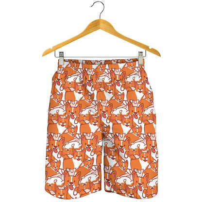 Cute Corgi Pattern Print Men's Shorts