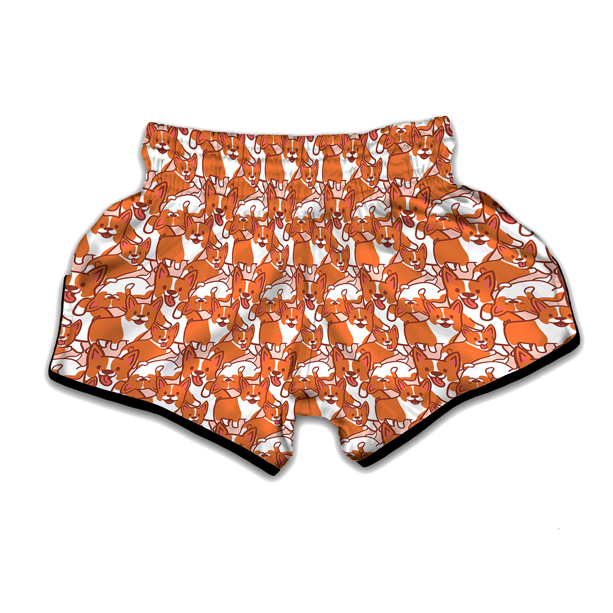 Cute Corgi Pattern Print Muay Thai Boxing Shorts