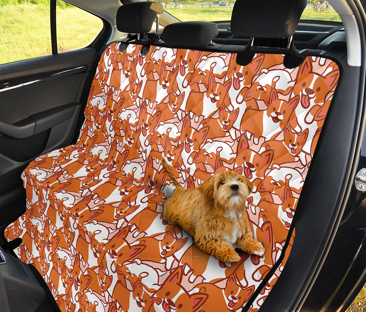 Cute Corgi Pattern Print Pet Car Back Seat Cover