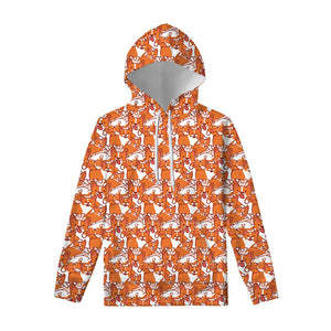 Cute Corgi Pattern Print Pullover Hoodie