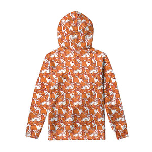 Cute Corgi Pattern Print Pullover Hoodie