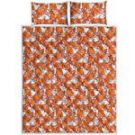 Cute Corgi Pattern Print Quilt Bed Set