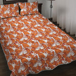 Cute Corgi Pattern Print Quilt Bed Set