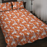 Cute Corgi Pattern Print Quilt Bed Set