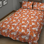 Cute Corgi Pattern Print Quilt Bed Set