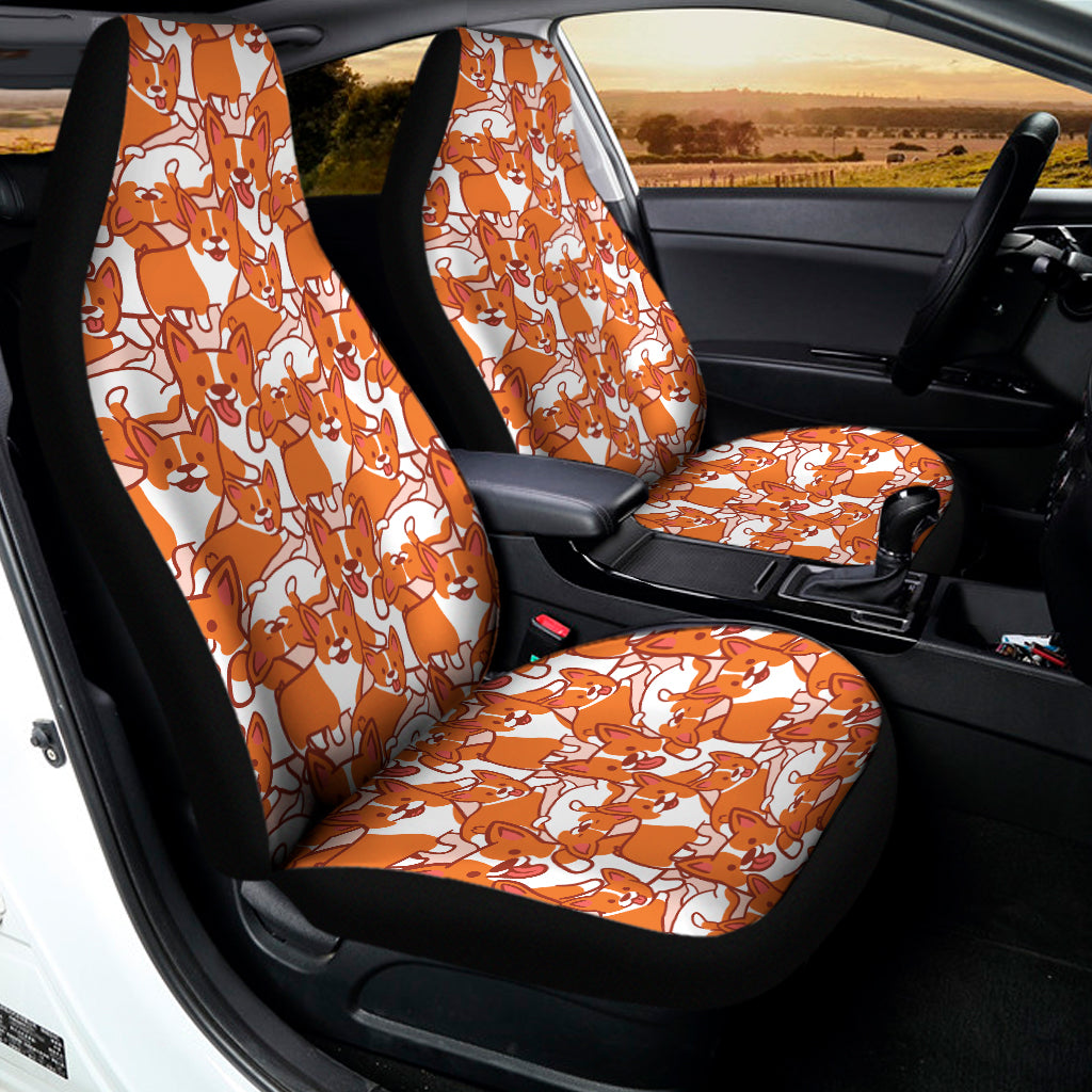 Cute Corgi Pattern Print Universal Fit Car Seat Covers