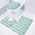 Cute Cow And Baby Cow Pattern Print 3 Piece Bath Mat Set