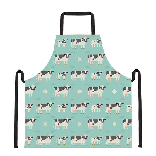 Cute Cow And Baby Cow Pattern Print Apron
