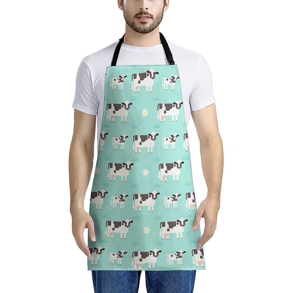 Cute Cow And Baby Cow Pattern Print Apron