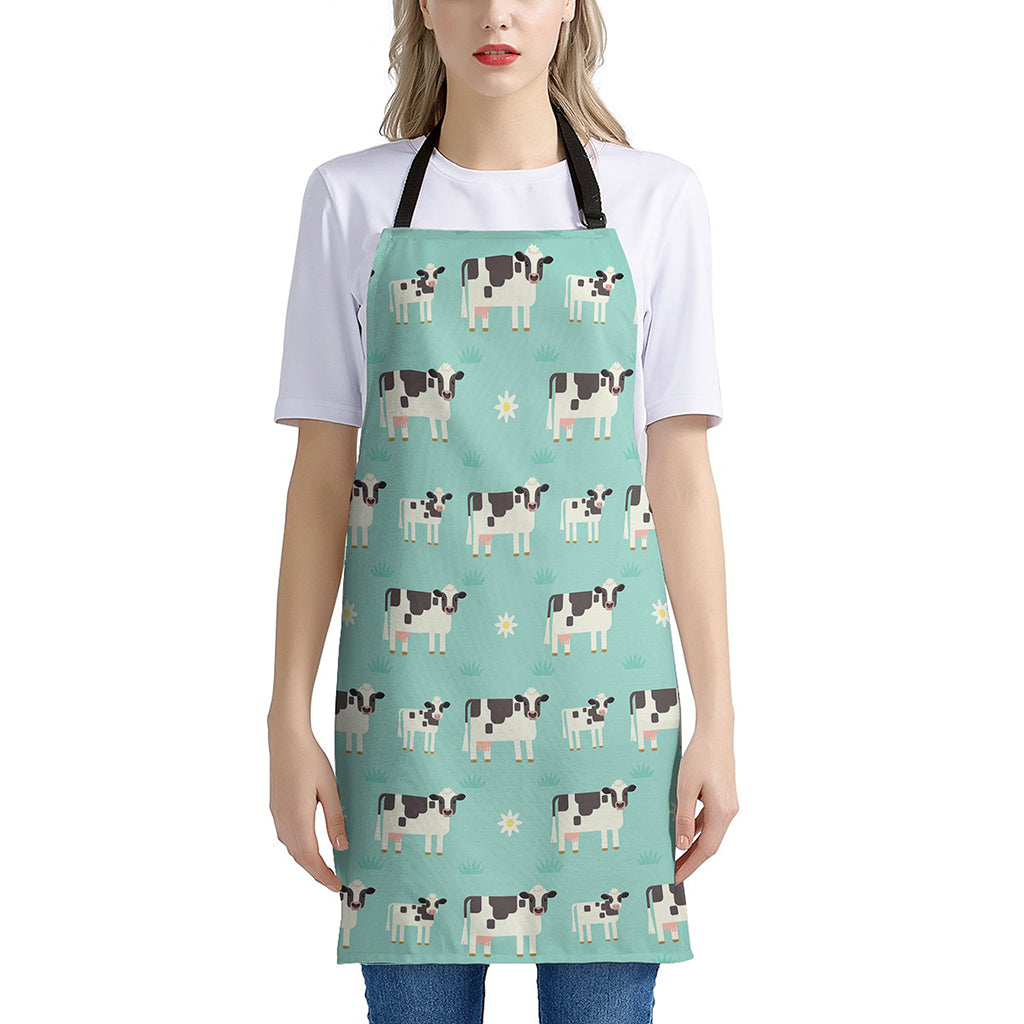 Cute Cow And Baby Cow Pattern Print Apron