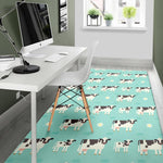 Cute Cow And Baby Cow Pattern Print Area Rug GearFrost