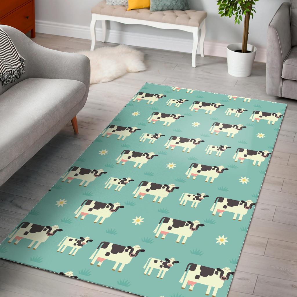 Cute Cow And Baby Cow Pattern Print Area Rug GearFrost