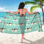 Cute Cow And Baby Cow Pattern Print Beach Sarong Wrap