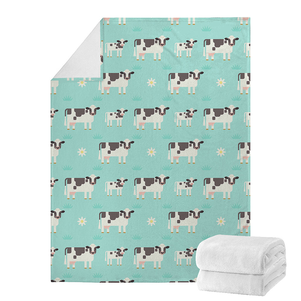 Cute Cow And Baby Cow Pattern Print Blanket
