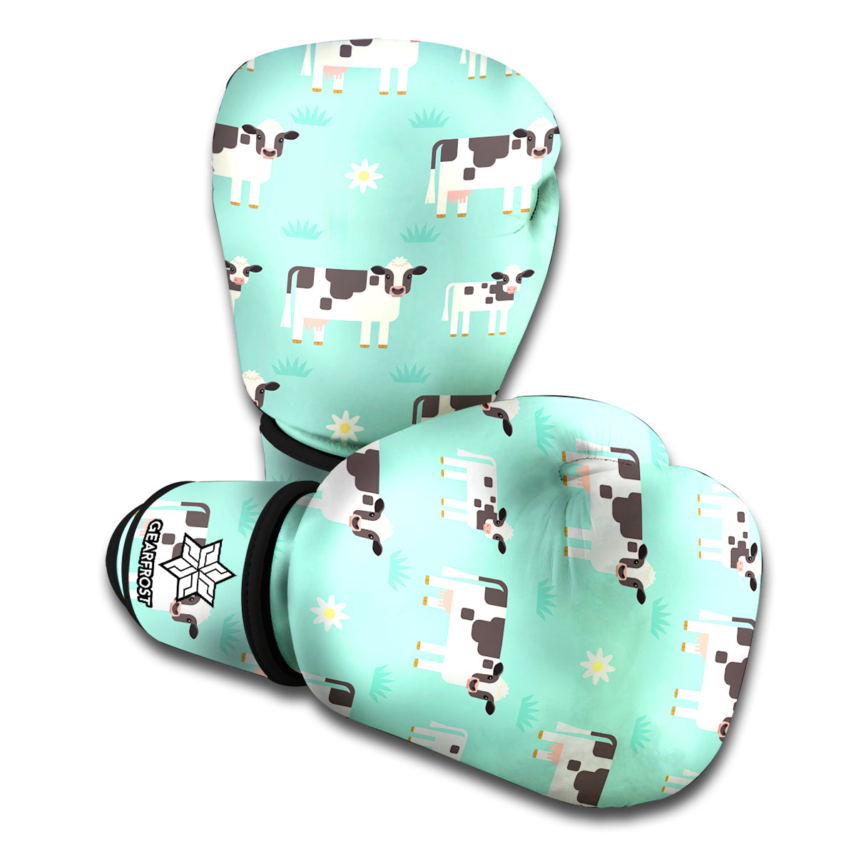 Cute Cow And Baby Cow Pattern Print Boxing Gloves