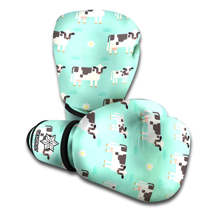 Cute Cow And Baby Cow Pattern Print Boxing Gloves