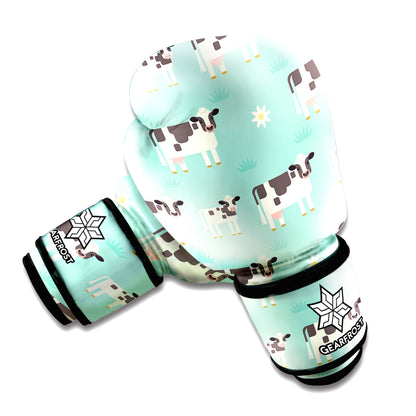 Cute Cow And Baby Cow Pattern Print Boxing Gloves