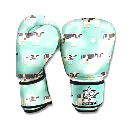 Cute Cow And Baby Cow Pattern Print Boxing Gloves