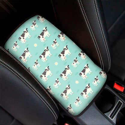 Cute Cow And Baby Cow Pattern Print Car Center Console Cover