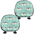 Cute Cow And Baby Cow Pattern Print Car Headrest Covers