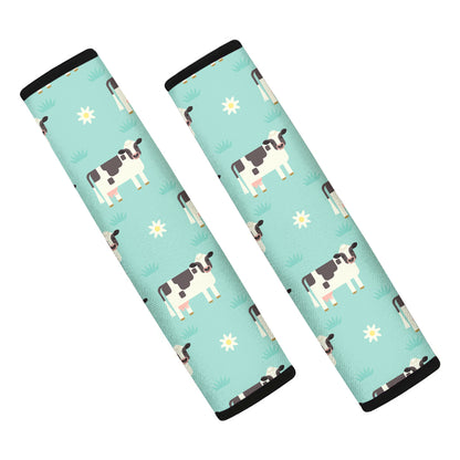 Cute Cow And Baby Cow Pattern Print Car Seat Belt Covers