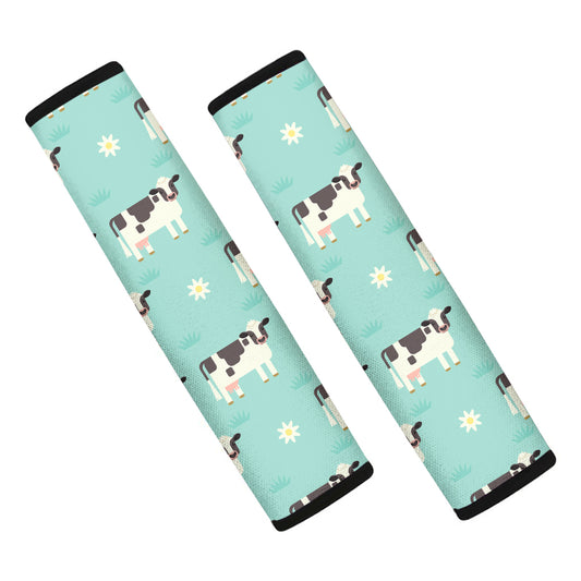 Cute Cow And Baby Cow Pattern Print Car Seat Belt Covers