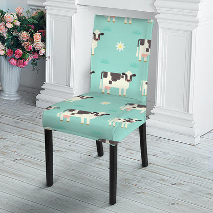 Cute Cow And Baby Cow Pattern Print Dining Chair Slipcover