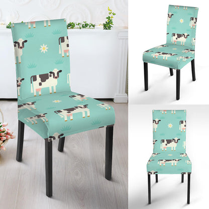 Cute Cow And Baby Cow Pattern Print Dining Chair Slipcover