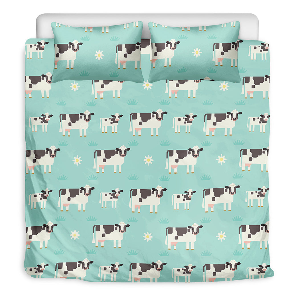 Cute Cow And Baby Cow Pattern Print Duvet Cover Bedding Set