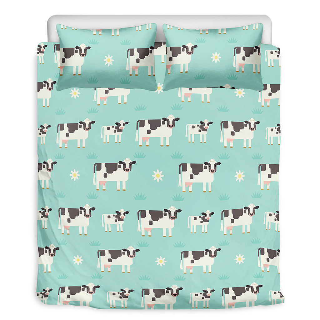 Cute Cow And Baby Cow Pattern Print Duvet Cover Bedding Set