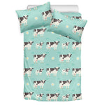 Cute Cow And Baby Cow Pattern Print Duvet Cover Bedding Set